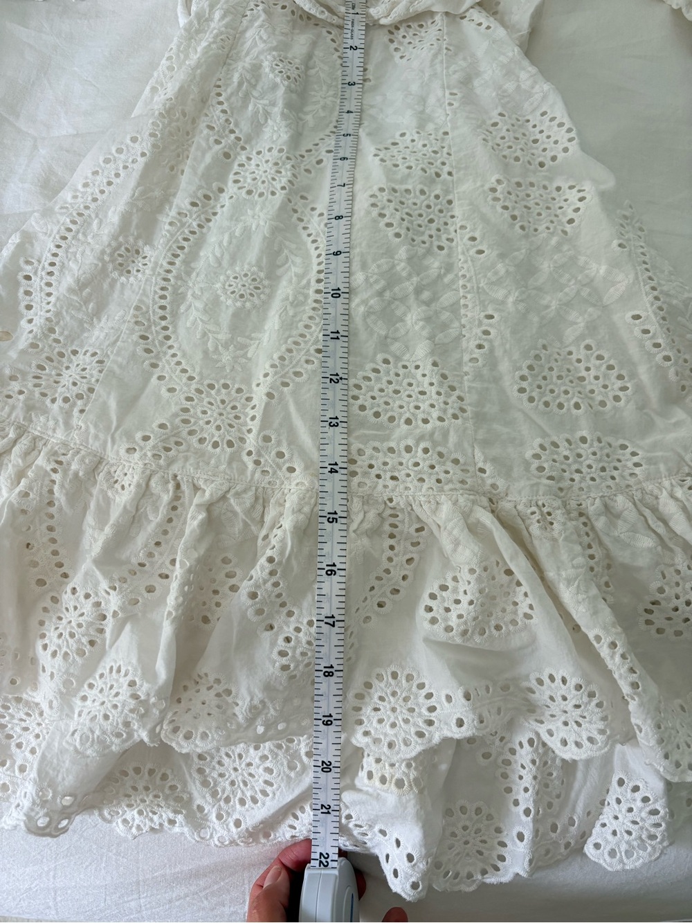 Astr White Eyelet Ruffle Mini Dress - Picture 4 of 4